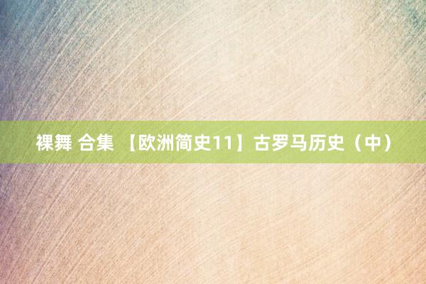 裸舞 合集 【欧洲简史11】古罗马历史（中）